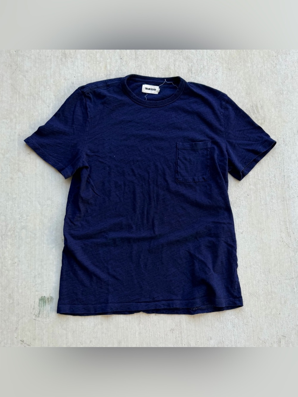 Taylor Stitch Slub Pocket T Shirt Men Size Medium Navy Heather Organic Cotton